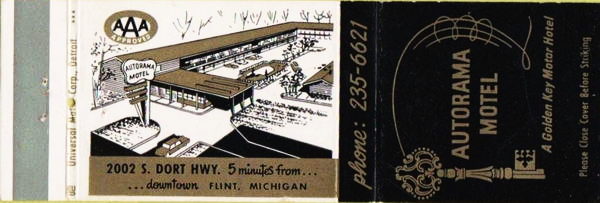Autorama Motel (Autorama Gold Key Inn, Travel Inn) - Vintage Matchbook (newer photo)